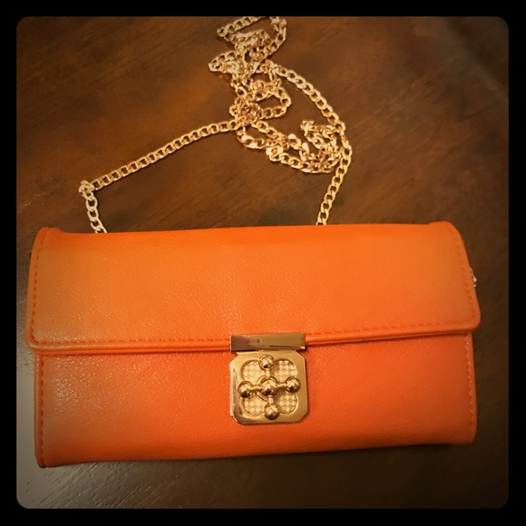 burnt orange clutch